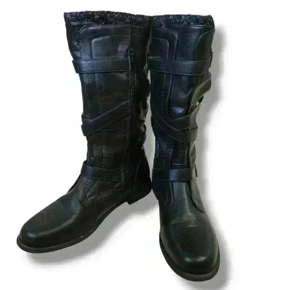 JustFab Andi Women Sweater Cuff Boots Black Size 10 #116 - Picture 1 of 8